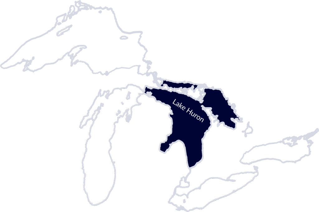 An illustration depicting Lake Huron.