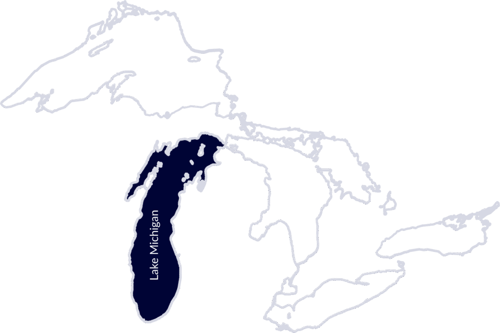 An illustration depicting Lake Michigan.