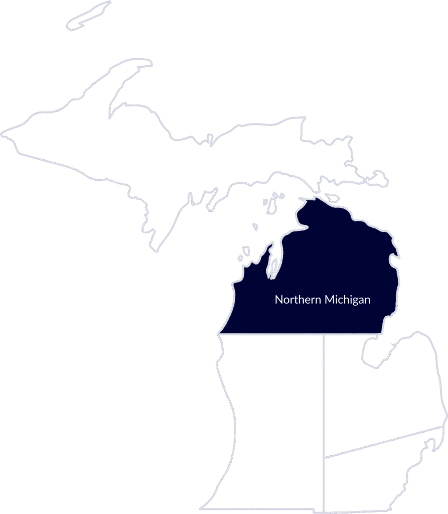 An illustration depicting the northern-Michigan region.