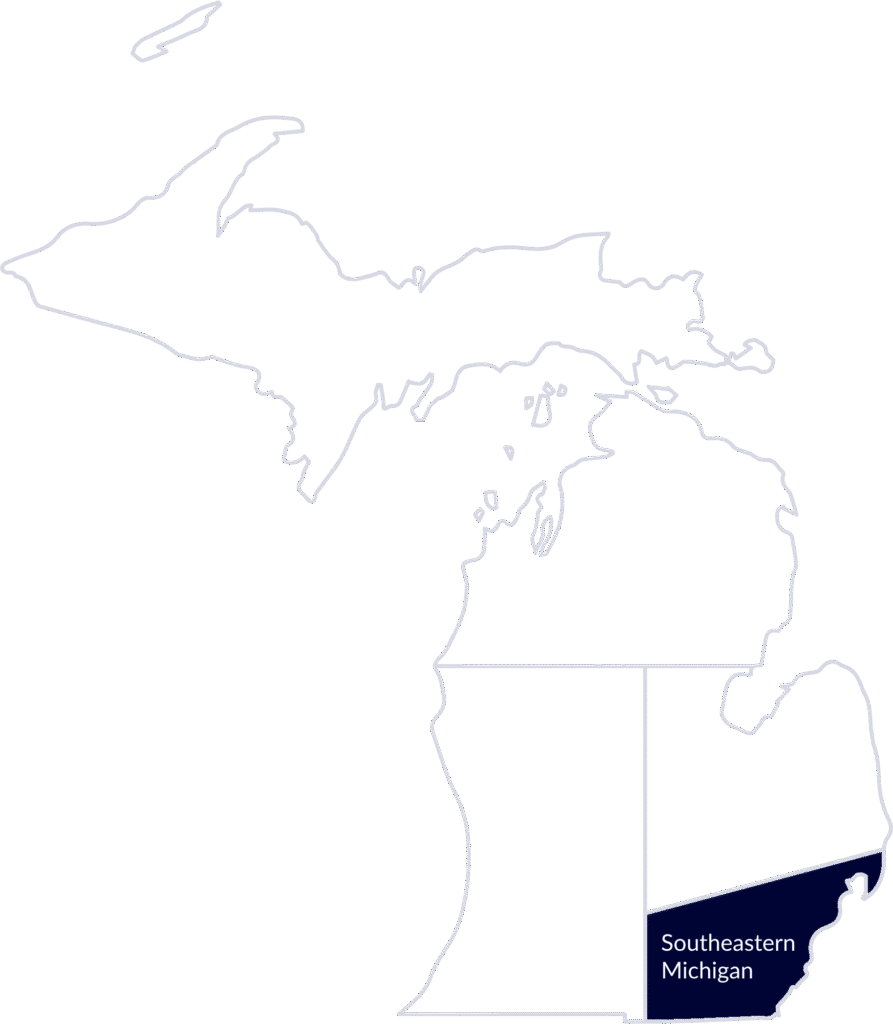 An illustration depicting the southeastern-Michigan region.
