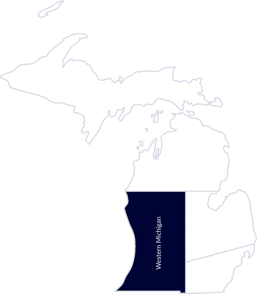 An illustration depicting the western-Michigan region.